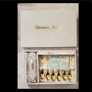 NEW IN BOX Dessert Mate 6 spoon gift set with porcelain storage box